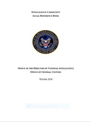 cover image of Intelligence Community Legal Reference Book, Winter 2020 Edition